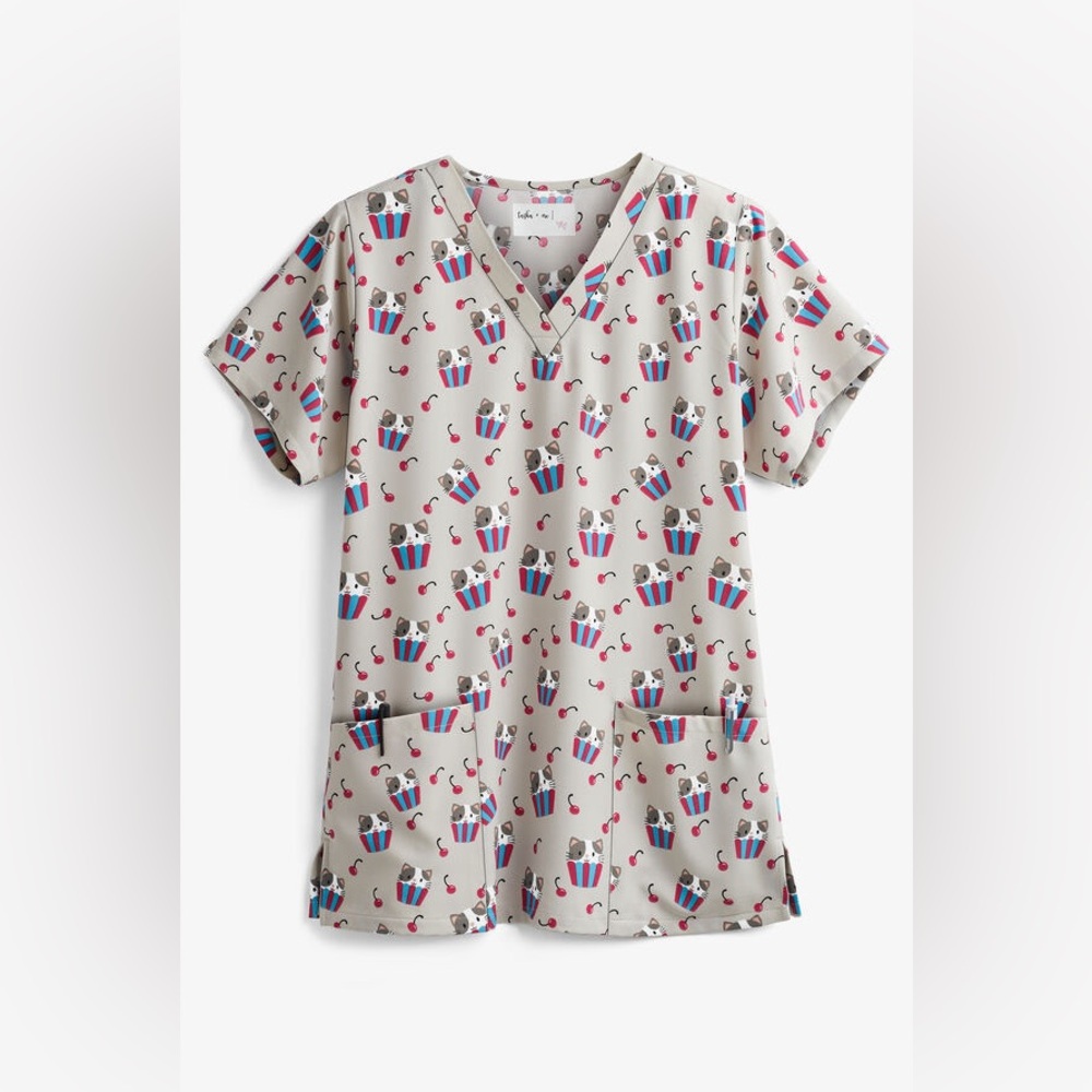 Tasha & me kitty scrub top